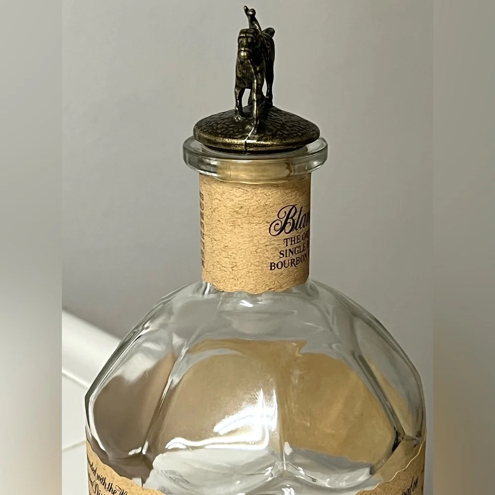 Blanton's Single Barrel Bourbon Whiskey EMPTY Bottle Horse & Jockey Stopper 8.5